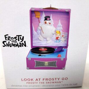 Hallmark Ornament THE SNOWMAN Look at Frosty Go 2023 NEW Magic record player